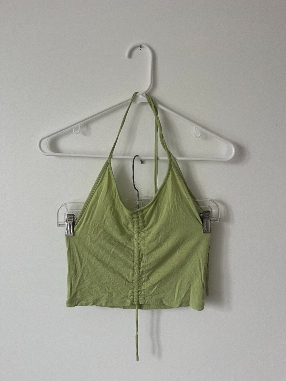 PAC Light Green Halter Cropped Top Size Medium